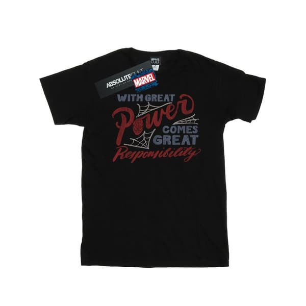 Marvel Girls Spider-Man Great Responsibility Cotton T-Shirt