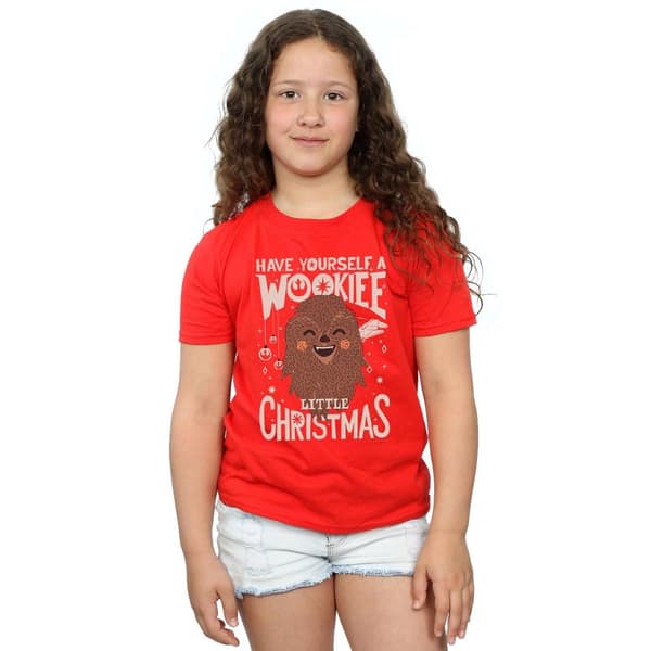 Star Wars T-shirt i bomull för flickor - Wookiee Little Christmas