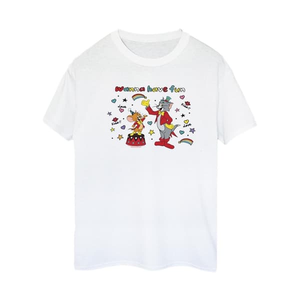 Tom And Jerry Womens/Ladies Wanna Have Fun Cotton Boyfriend T-Shirt