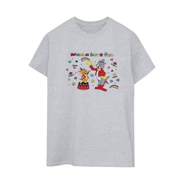 Tom And Jerry Womens/Ladies Wanna Have Fun Cotton Boyfriend T-Shirt