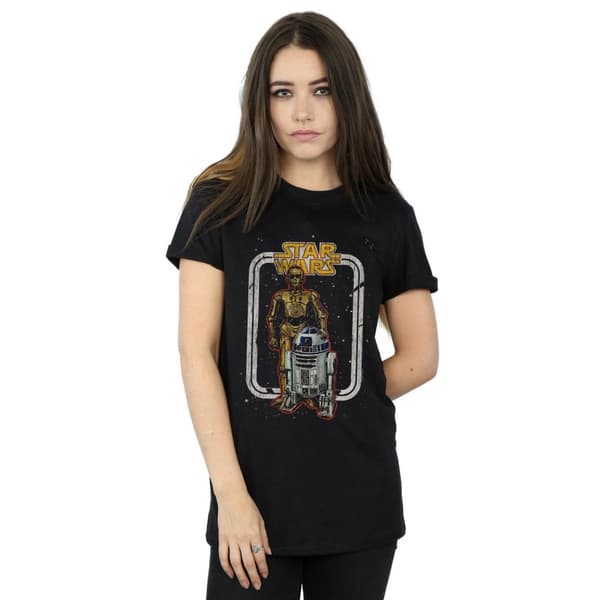 Star Wars Pojkvänst-shirt i bomull med R2-D2 och C-3PO - dam/dam