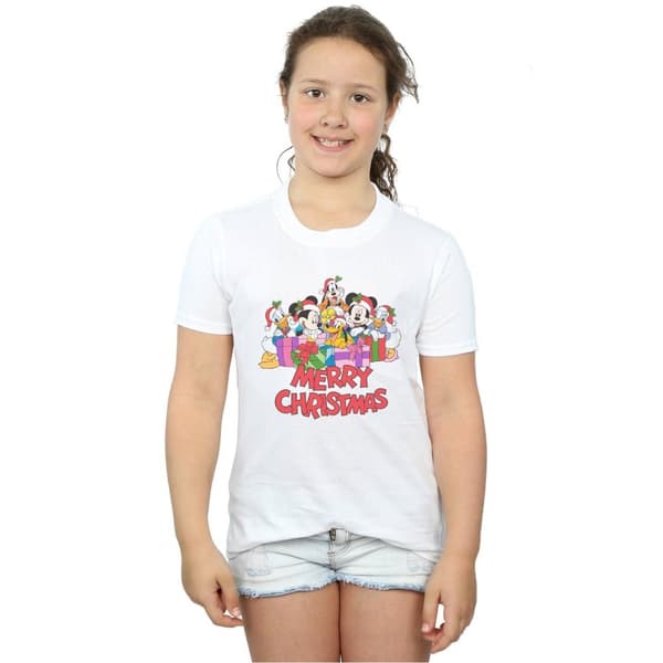 Disney Girls Mickey Mouse And Friends Christmas Cotton T-Shirt