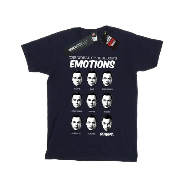 The Big Bang Theory Girls Sheldon Emotions Cotton T-Shirt Navy Blue 12-13 Years