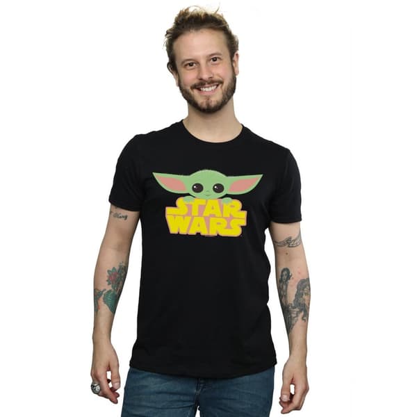 Star Wars The Mandalorian The Child And Logo - T-shirt för herrar