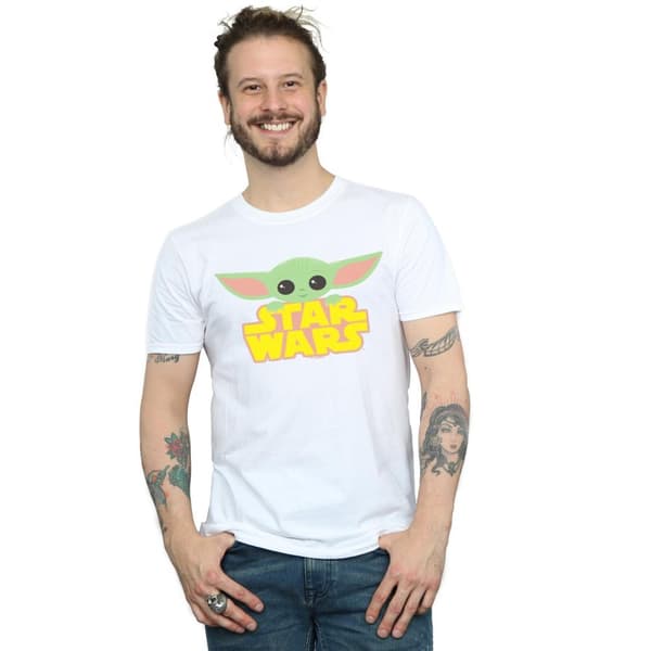 Star Wars The Mandalorian The Child And Logo - T-shirt för herrar