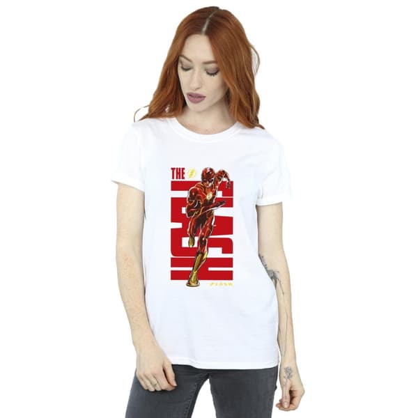 DC Comics Womens/Ladies The Flash Dash Cotton Boyfriend T-Shirt