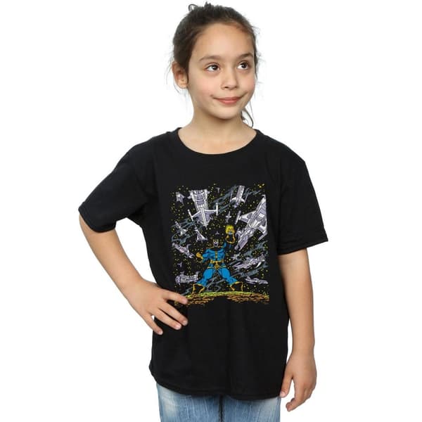 Marvel Thanos Ships T-shirt i bomull för flickor