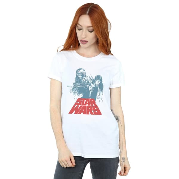 Star Wars Womens/Ladies Han Solo Chewie Duet Cotton Boyfriend T-Shirt