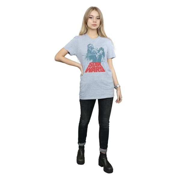 Star Wars Womens/Ladies Han Solo Chewie Duet Cotton Boyfriend T-Shirt