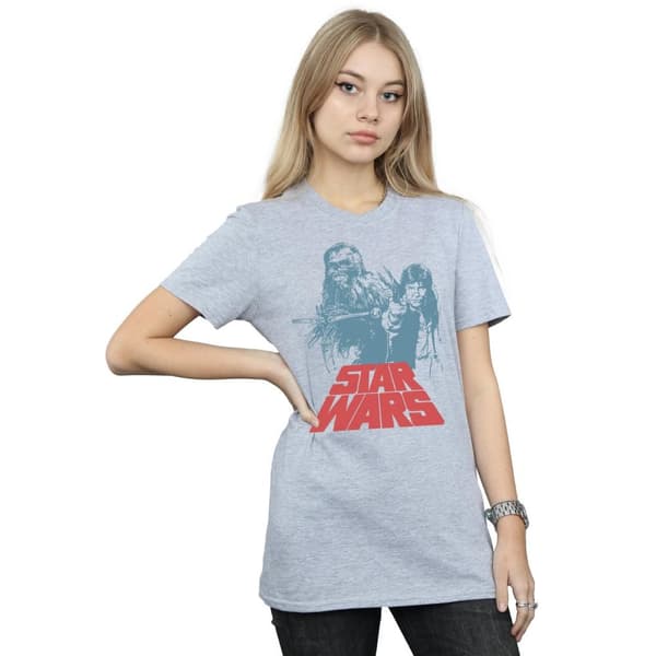 Star Wars Womens/Ladies Han Solo Chewie Duet Cotton Boyfriend T-Shirt