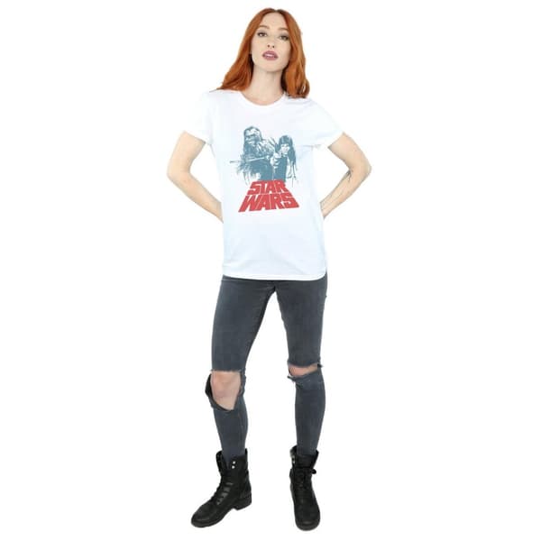 Star Wars Womens/Ladies Han Solo Chewie Duet Cotton Boyfriend T-Shirt