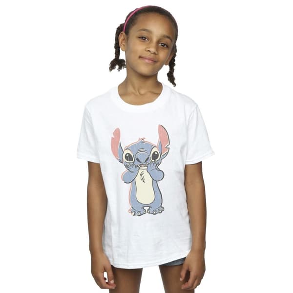 Disney Girls Lilo And Stitch Big Print Cotton T-Shirt