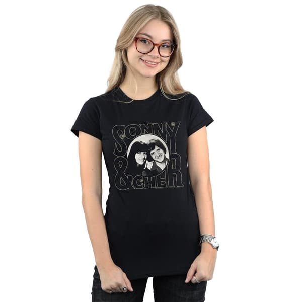 Sonny & Cher Womens/Ladies Circle Photo Cotton T-Shirt