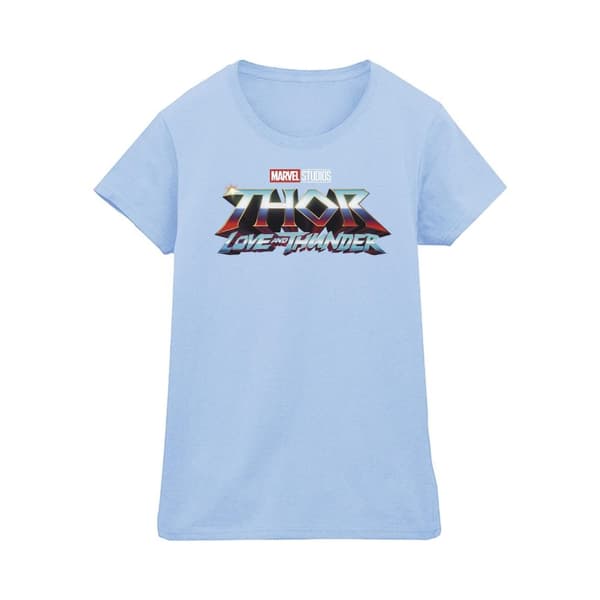 Marvel Dam/Tjej - Thor Love And Thunder - T-shirt i bomull med logotyp