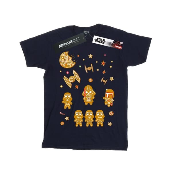 Star Wars Mens Gingerbread Empire T-Shirt Navy Blue 5XL