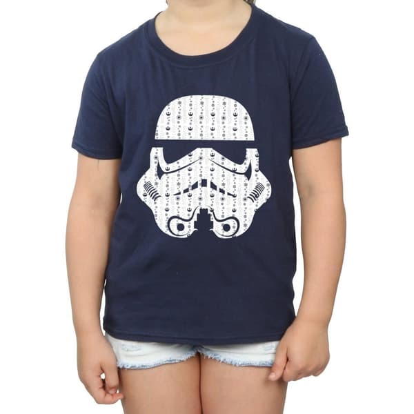 Star Wars T-shirt i bomull med stormtrooperhjälm för flickor