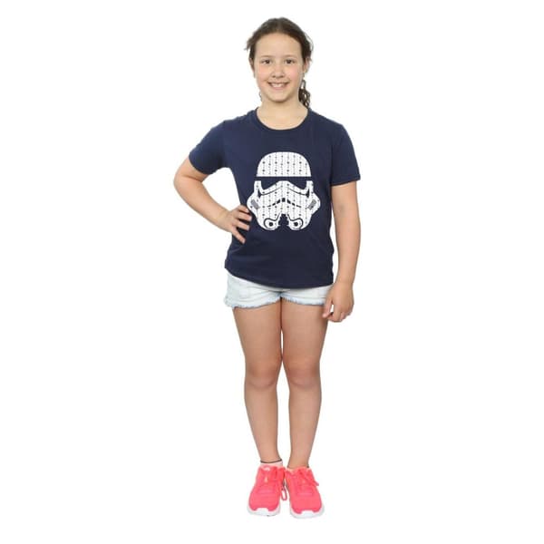Star Wars T-shirt i bomull med stormtrooperhjälm för flickor