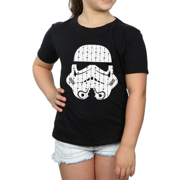 Star Wars T-shirt i bomull med stormtrooperhjälm för flickor