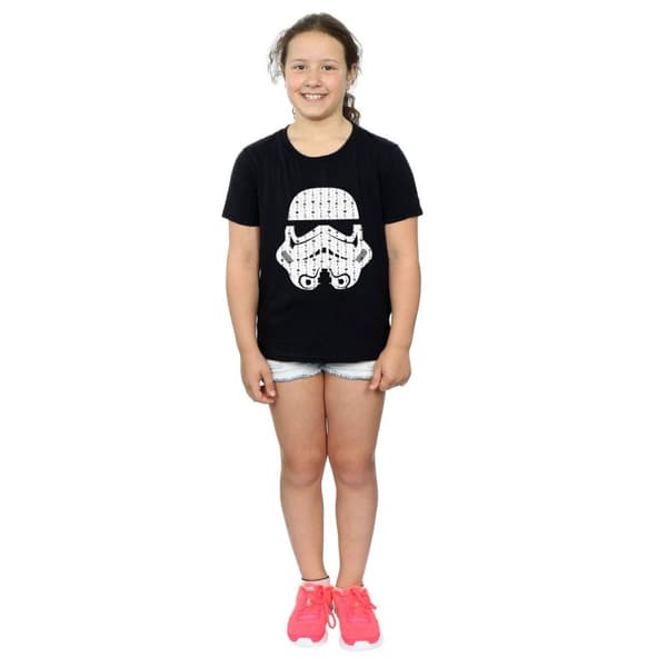Star Wars T-shirt i bomull med stormtrooperhjälm för flickor