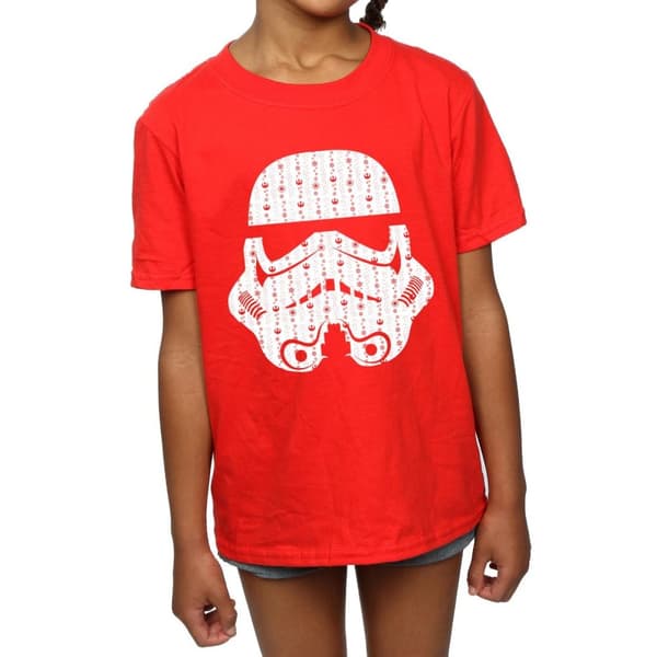 Star Wars Girls Christmas Stormtrooper Helmet Cotton T-Shirt