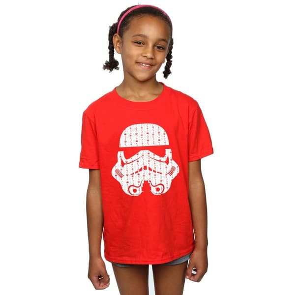 Star Wars Girls Christmas Stormtrooper Helmet Cotton T-Shirt