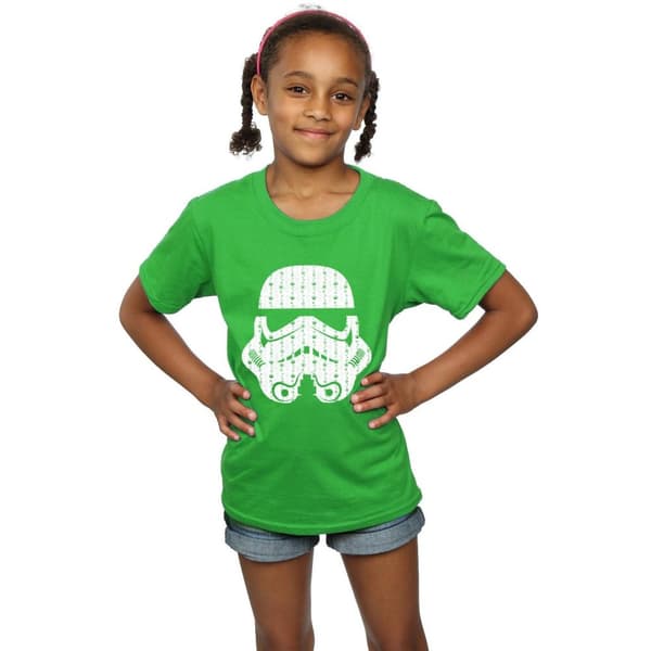 Star Wars Girls Christmas Stormtrooper Helmet Cotton T-Shirt