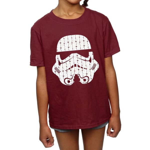 Star Wars Girls Christmas Stormtrooper Helmet Cotton T-Shirt