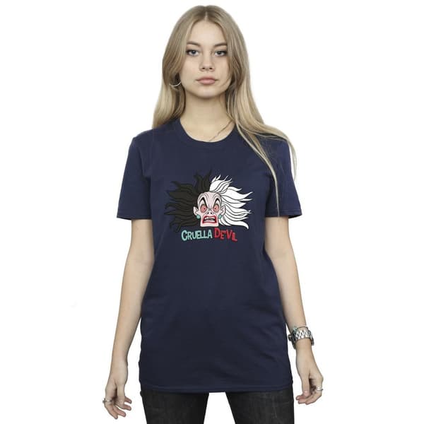 Disney 101 Dalmatians Cruella De Vil - Crazy Mum - Boyfriend-t-shirt i bomull för damer/kvinnor