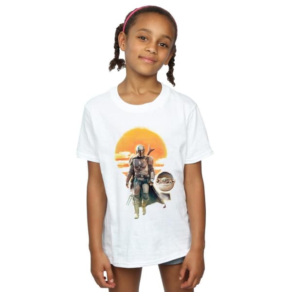 Star Wars The Mandalorian Sunset Poster T-shirt i bomull för flickor