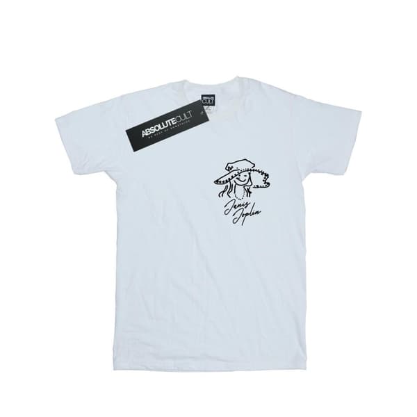 Janis Joplin Girls Outline Sketched Cotton T-Shirt