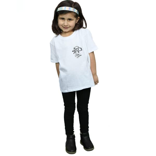 Janis Joplin Girls Outline Sketched Cotton T-Shirt