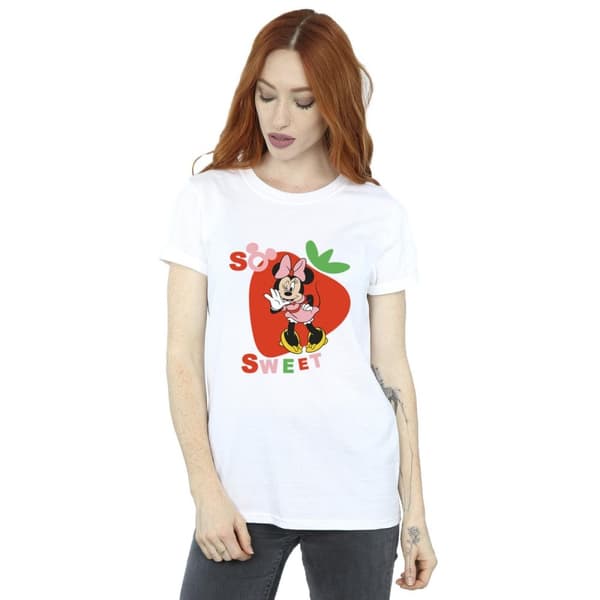 Disney Dam/Lady Minnie Mouse So Sweet Strawberry Boyfriend T-shirt i bomull