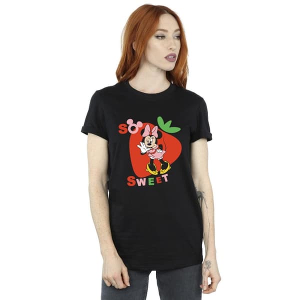 Disney Dam/Lady Minnie Mouse So Sweet Strawberry Boyfriend T-shirt i bomull