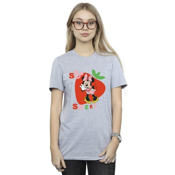 Disney Dam/Lady Minnie Mouse So Sweet Strawberry Boyfriend T-shirt i bomull