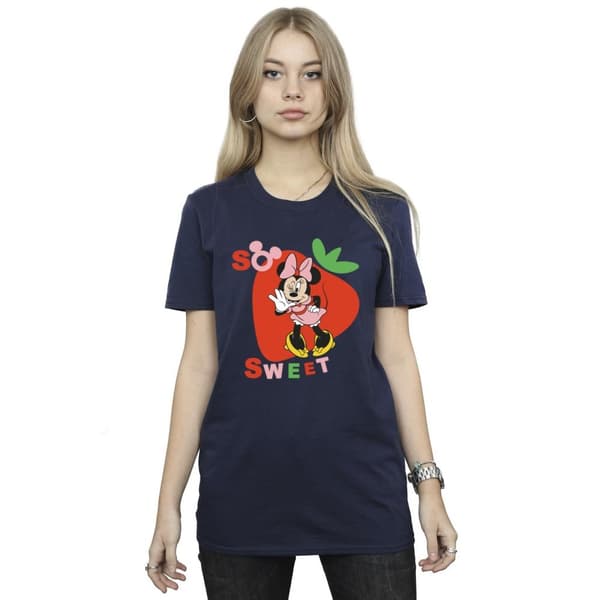 Disney Dam/Lady Minnie Mouse So Sweet Strawberry Boyfriend T-shirt i bomull