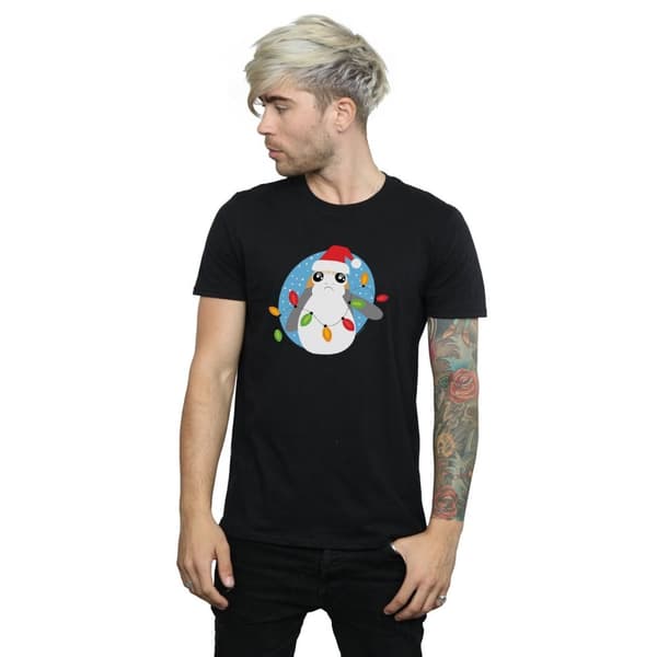 Star Wars The Last Jedi Porg Christmas Lights T-shirt för herrar