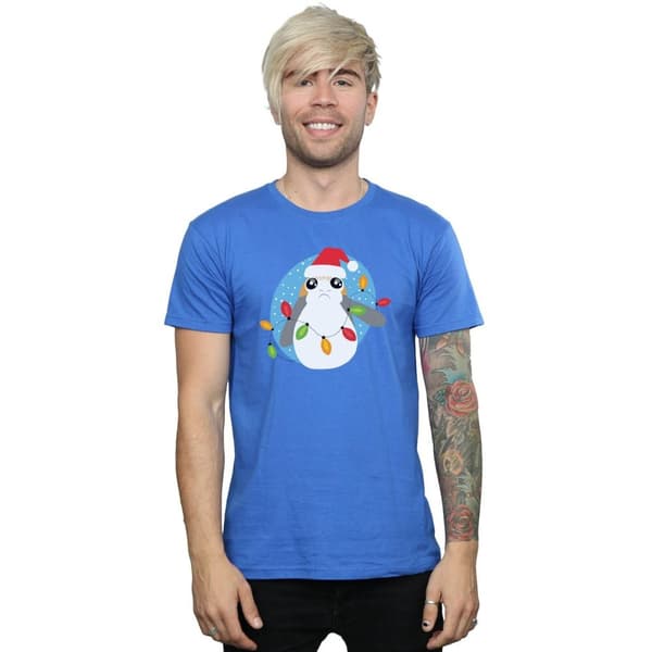Star Wars The Last Jedi Porg Christmas Lights T-shirt för herrar