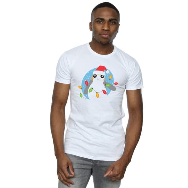 Star Wars The Last Jedi Porg Christmas Lights T-shirt för herrar