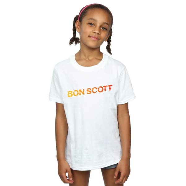 Bon Scott T-shirt i bomull med Shattered-logga för flickor
