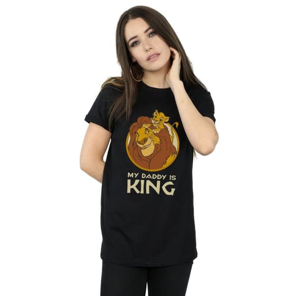 Disney Womens/Ladies The Lion King My Daddy Is King Cotton Boyfriend T-Shirt