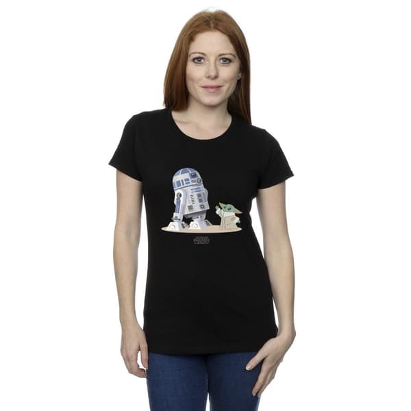 Star Wars Womens/Ladies The Mandalorian R2D2 And Grogu Cotton T-Shirt