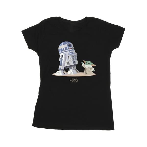 Star Wars Womens/Ladies The Mandalorian R2D2 And Grogu Cotton T-Shirt
