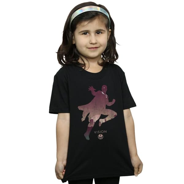 Marvel Girls Vision Silhouette Cotton T-Shirt