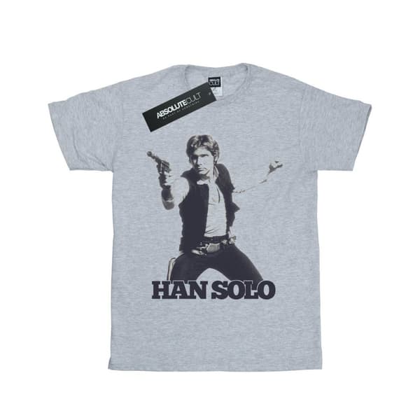 Star Wars Han Solo Retro Photo T-shirt i bomull för flickor Sports Grey 9-11 Years