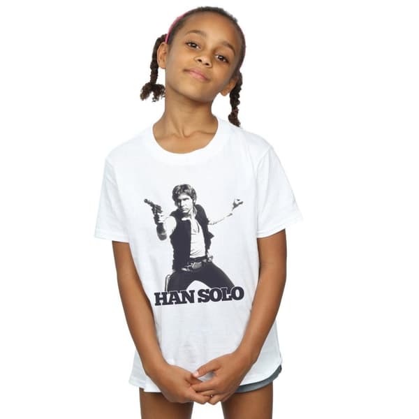 Star Wars Han Solo Retro Photo T-shirt i bomull för flickor