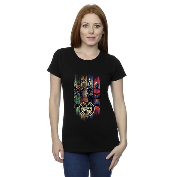 DC Comics Black Adam JSA Gold Badge - bomulls-T-shirt för damer/kvinnor