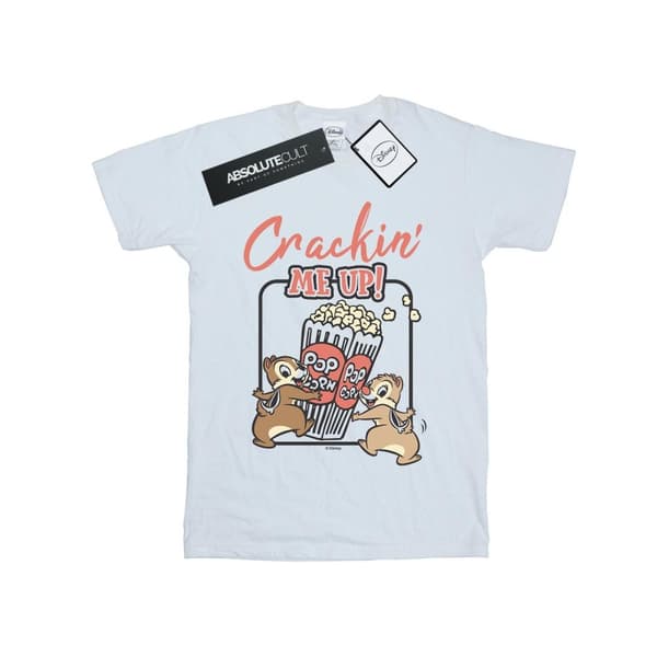 Disney Dam/Tjej Chip N Dale Crackin Me Up Boyfriend T-shirt i bomull