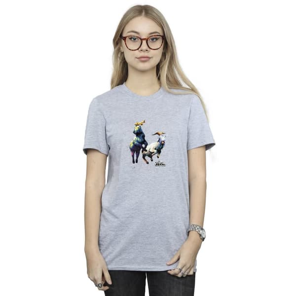 Marvel Womens/Ladies Thor Love And Thunder Toothgnasher Flames Cotton Boyfriend T-Shirt