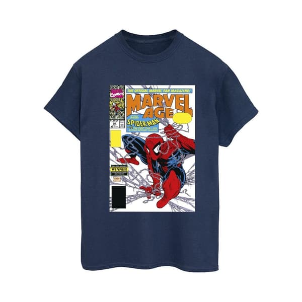 Marvel Dam/Tjej Spider-Man Marvel Age Comic Cover Bomull Boyfriend T-shirt