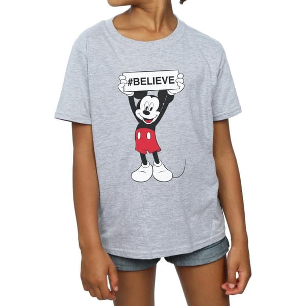 Disney Girls Mickey MouseBelieve Cotton T-Shirt